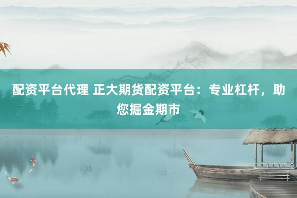 配资平台代理 正大期货配资平台：专业杠杆，助您掘金期市