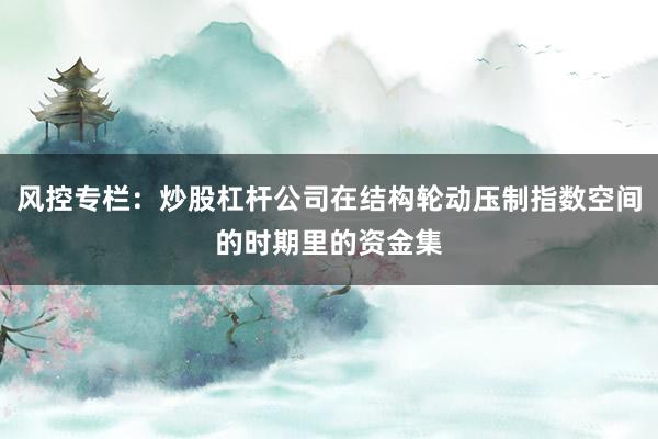 风控专栏：炒股杠杆公司在结构轮动压制指数空间的时期里的资金集
