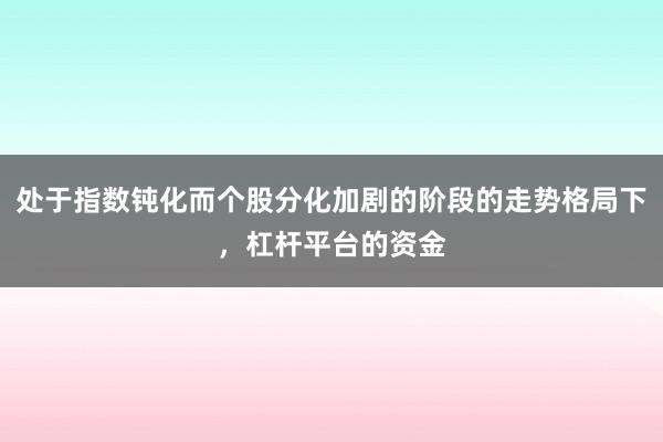 处于指数钝化而个股分化加剧的阶段的走势格局下，杠杆平台的资金